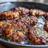 Freshly fried Black-Eyed Pea Fritters stacked on a plate garnished with chopped parsley and cilantro.