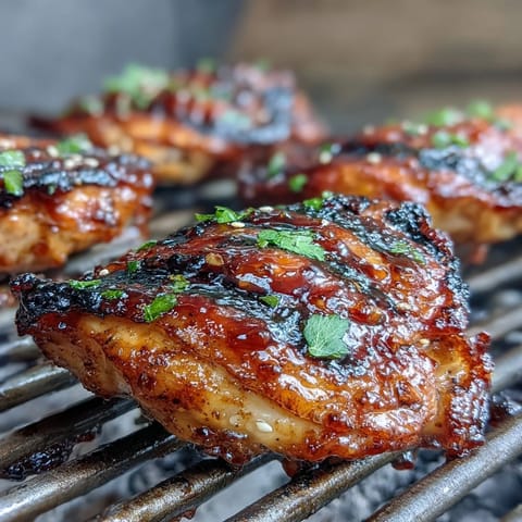 Honey Sriracha Grilled Chicken Thighs