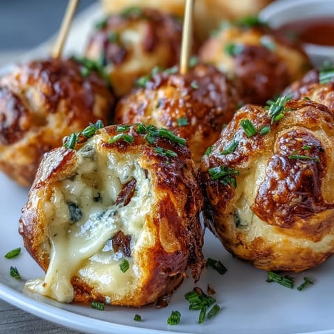 Golden Derby Party Olive Cheese Balls skewered, ready for festive gatherings.