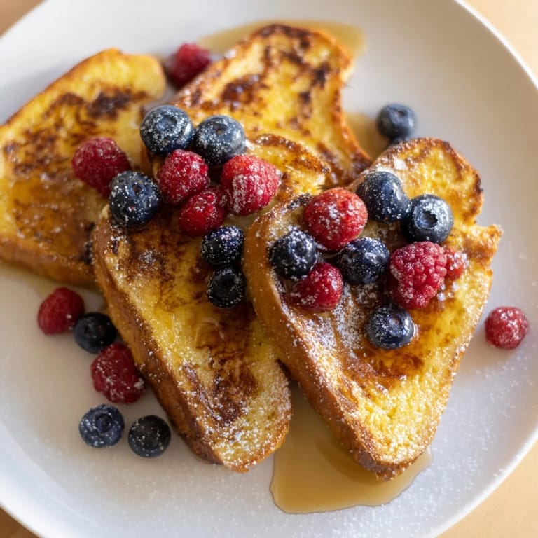 Homemade French toast, with a dusting of powdered sugar, waiting to be enjoyed warmly.