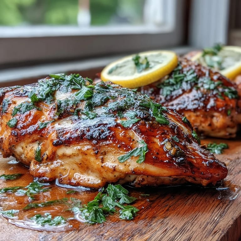 Slice of juicy Oven Baked Chicken Breast served beside roasted broccoli and potatoes.