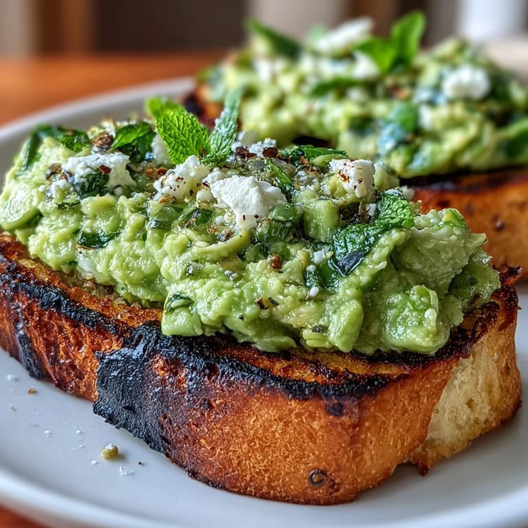 Delicious fava bean and mint bruschetta appetizer, perfect for spring gatherings.