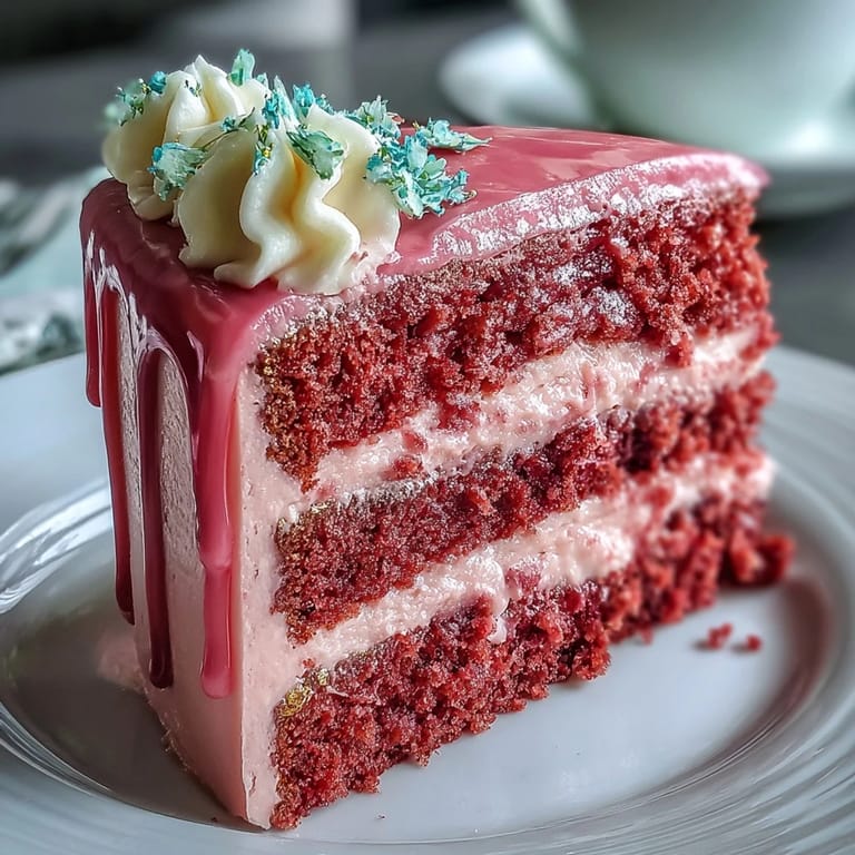 Elegant Bridal Shower Rosé Velvet Cake, a sweet, festive dessert ready to be served.