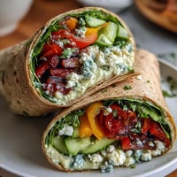 Colorful rainbow veggie wraps filled with crisp bell peppers, carrots, cucumber, and spinach for a vibrant, healthy lunch.