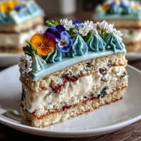 Mini Spring Birthday Layer Cakes with Edible Flowers: delicate vanilla-lemon cakes layered with silky buttercream and crowned with vibrant edible blossoms.
