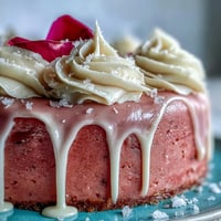 Elegant Rosé Velvet Cake gleams with a shimmering gold drip, perfect for showers.